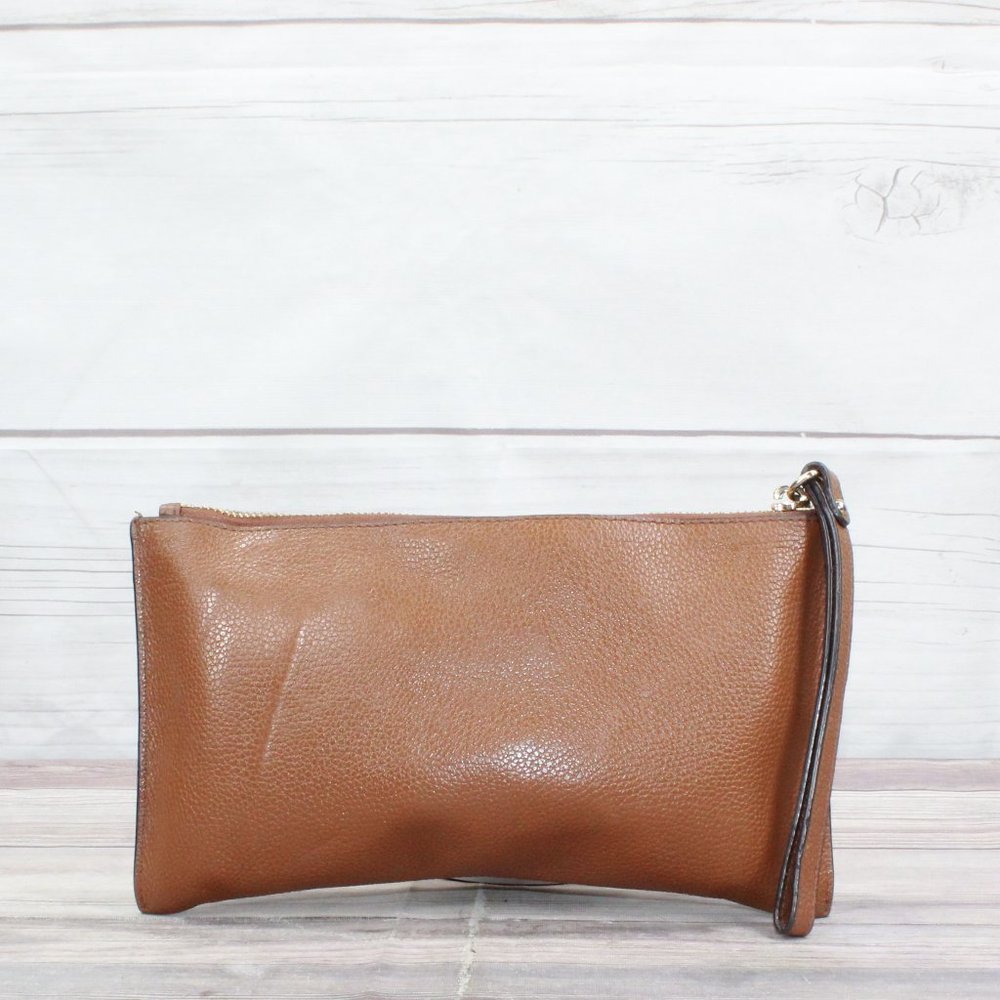 Michael Kors Bedford Brown Leather Purse Wristlet Clutch Wallet - Picture 3 of 9